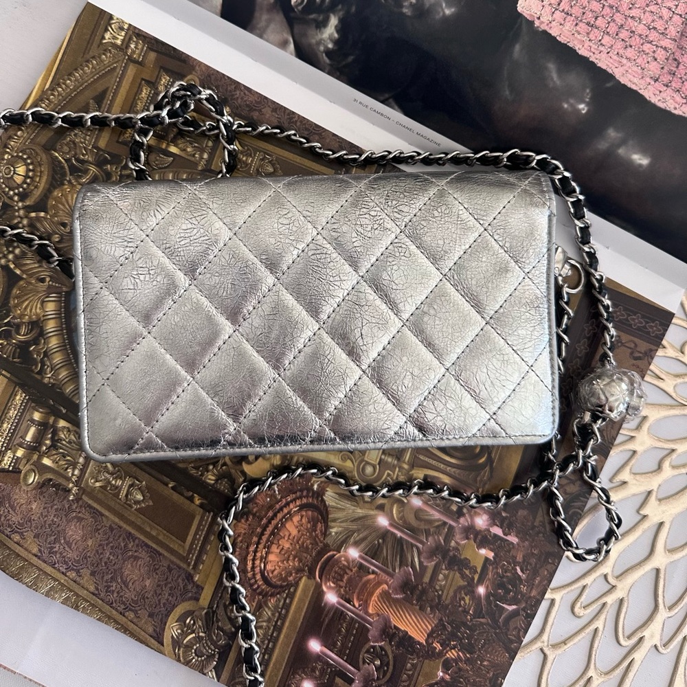 CHANEL Silver Bifold Wallet - Picture 9 of 12